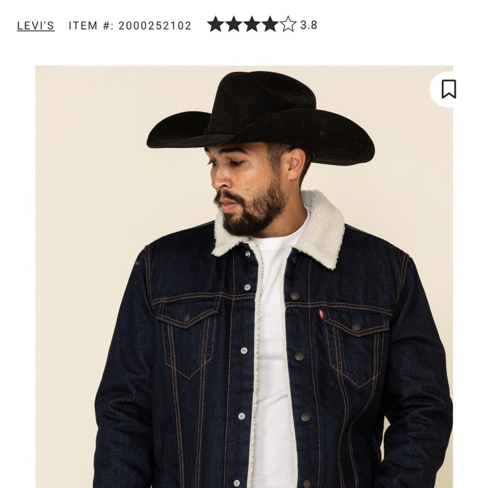 SOLD Levi's Dark Blue Denim Jacket with White Collar